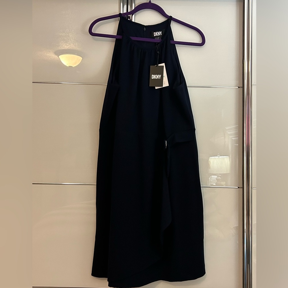 Women’s Dress DKNY size 16 navy blue knee length zipper back